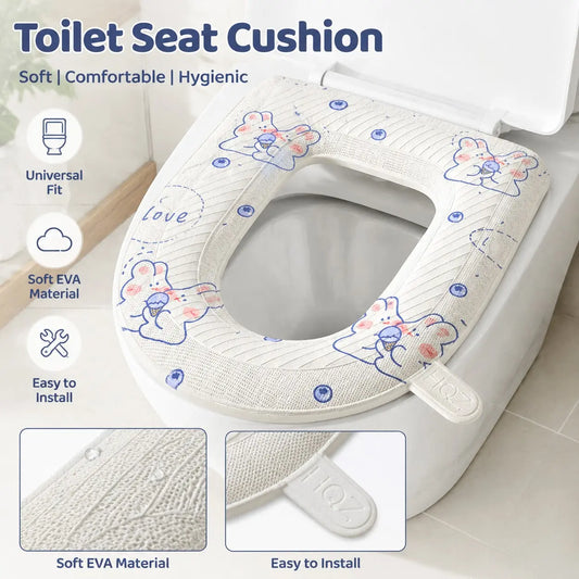 3-Pack Universal Toilet Seat Cushion, Soft Eva Padded, Waterproof, Easy Clean, Fits Most O/v/u Shape Toilets, Bathroom Seat Pad, Toilet Seat Covers for Bathroom
