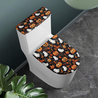 White Marble Lid Cover and Toilet Tank Lid Cover Set of 2,Modern Marble Print Toilet Decoration Replacement Novelty Decorations for Bathroom Accessory Fit Most Round Elongated and Oblong