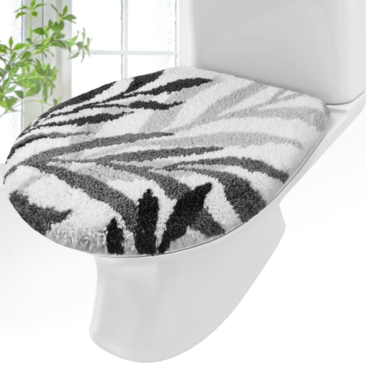 Mindsoft Green Toilet Seat Lid Cover, Microfiber Washable 17.5"x15"