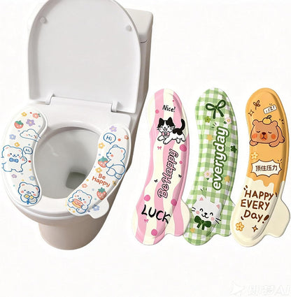 4 Pairs EVA Toilet Seat Cover with Handle