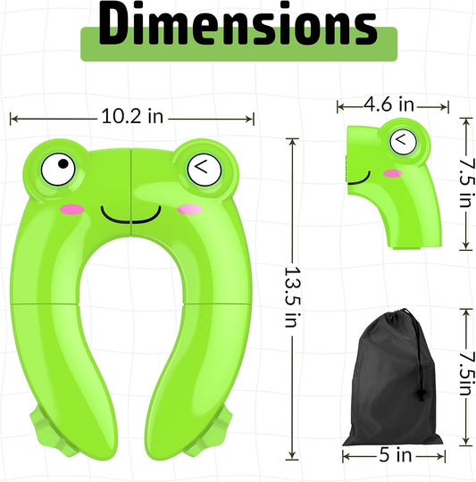 Maliton Foldable Travel Potty Training Seat for Toddlers, Green Frog