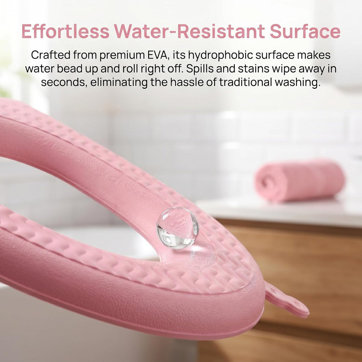 Waterproof Toilet Seat Cushion, 2026 New Toilet Seat Cover Pads - Soft Reusable EVA Cushion with Non-Slip Velcro. Universal, Washable & Portable for Home, Travel, Seniors Comfort. (Pink+Gray)