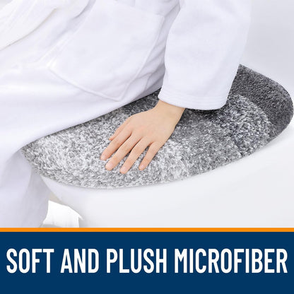OLANLY Soft Microfiber Bathroom Toilet Lid Cover, 17.5x15, Gray