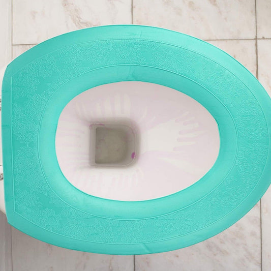 Toilet Seat Cover Pad Sticker,Soft Toilet Seat Cushion Pad Universal with Self-Adesive Design for Bathroom (Light Green)