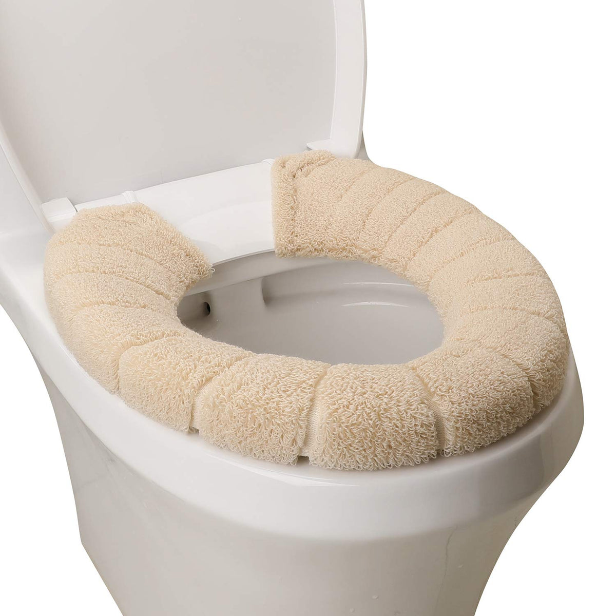 Toilet Seat Cover with Snaps Fixed,Thick Warmer,Machine Washable(grey)
