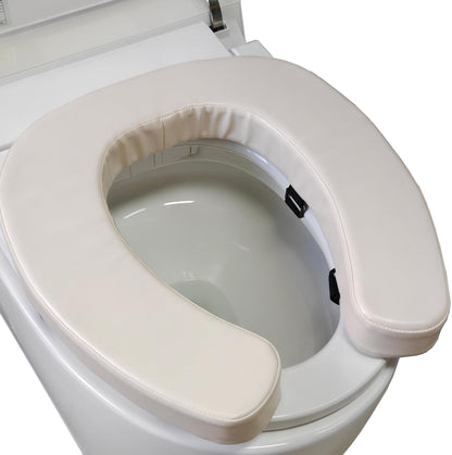 Padded Toilet Seat Cushion with 2-Inch High-Density Foam & Waterproof PU Fabric, U-Shape Padded Toilet Cushion - Secure Hook & Loop Tape, Fits Standard Toilets (Grey)