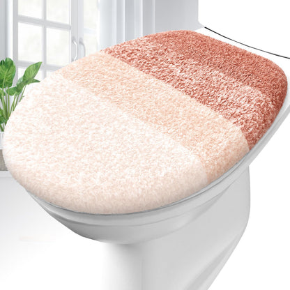 OLANLY Soft Microfiber Bathroom Toilet Lid Cover, 17.5x15, Gray
