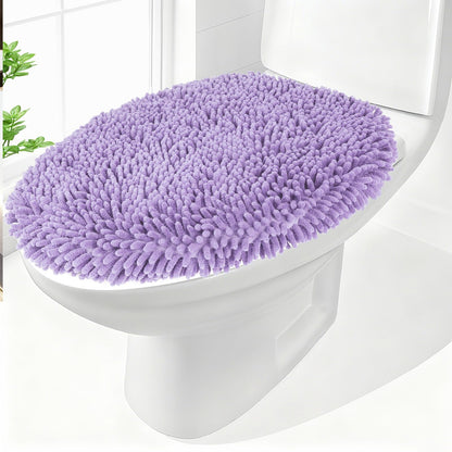 Chenille Elongated Toilet Seat Cover 19.5"x 15" Machine Washable