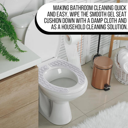 Gel Toilet Seat Cushion Elongated Padded Pad Cover Raised Padded Riser for Seniors Toilets Commode Chair Pain Relief Comfort for Elderly Handicapped