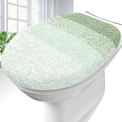 OLANLY Soft Microfiber Bathroom Toilet Lid Cover, 17.5x15, Gray