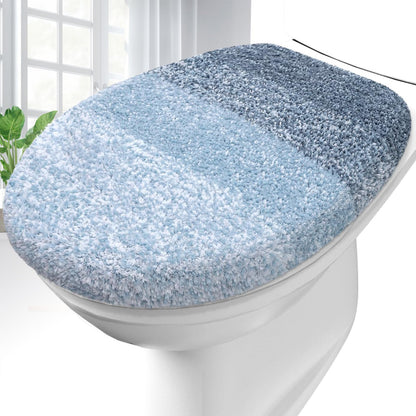 OLANLY Soft Microfiber Bathroom Toilet Lid Cover, 17.5x15, Gray