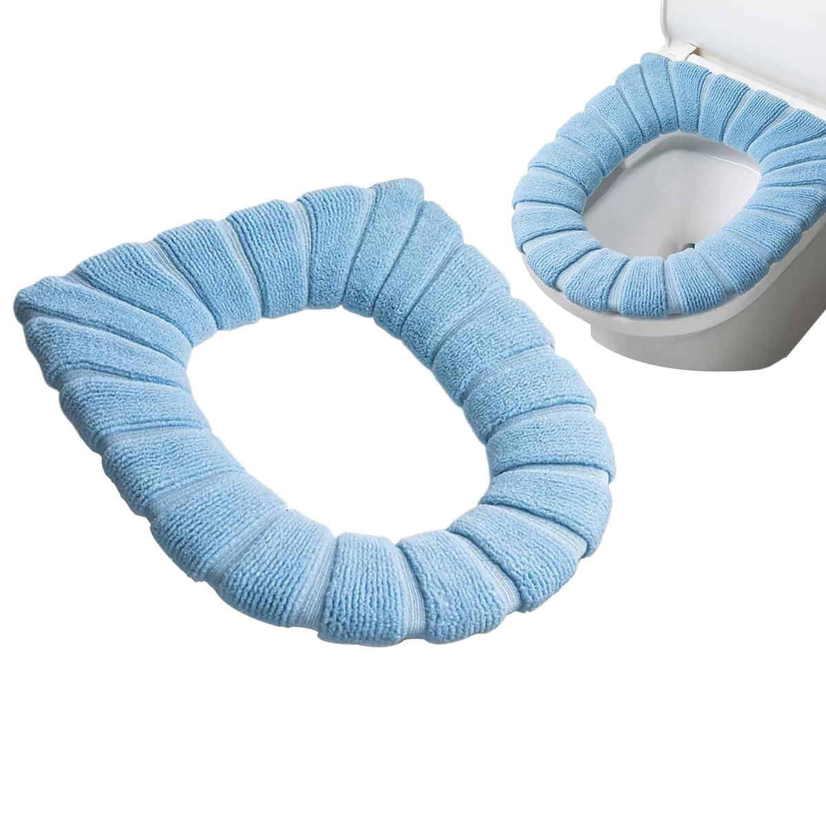 5 Pack Soft Thicker Bathroom Toilet Seat Cover,Soft Warmer Toilet Seat Cushion Cover Stretchable Fits All Oval Toilet Seats Washable Fiber Cloth (Coffee)