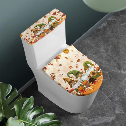 White Marble Lid Cover and Toilet Tank Lid Cover Set of 2,Modern Marble Print Toilet Decoration Replacement Novelty Decorations for Bathroom Accessory Fit Most Round Elongated and Oblong