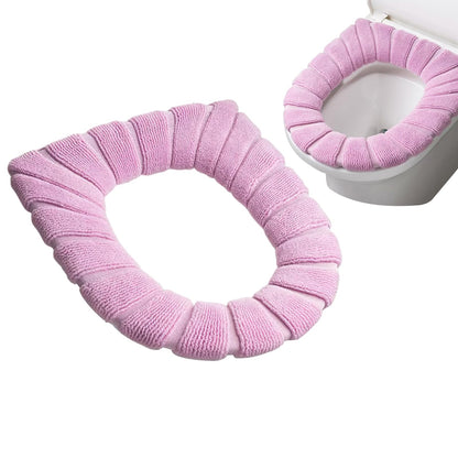 5 Pack Soft Thicker Bathroom Toilet Seat Cover,Soft Warmer Toilet Seat Cushion Cover Stretchable Fits All Oval Toilet Seats Washable Fiber Cloth (Coffee)