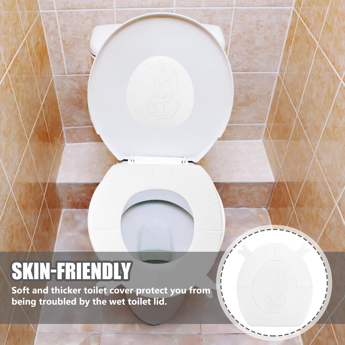 Eva Adhesive Toilet Seat Pad White Thicker Soft Washable