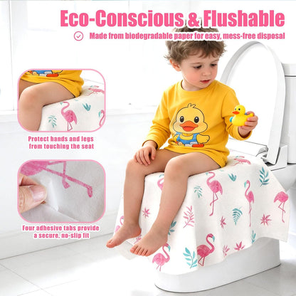 32 Pcs Disposable Toilet Seat Covers for Kids & Toddlers