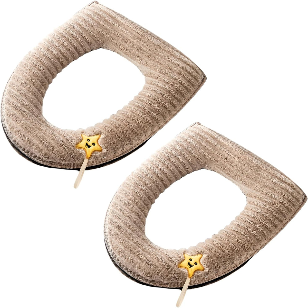 2 Pieces Thicker Bathroom Soft Toilet Seat Cover Pad with Handle Toilet Lid Cover Cushion Soft Thicker Washable Fits All Oval Toilet Seats