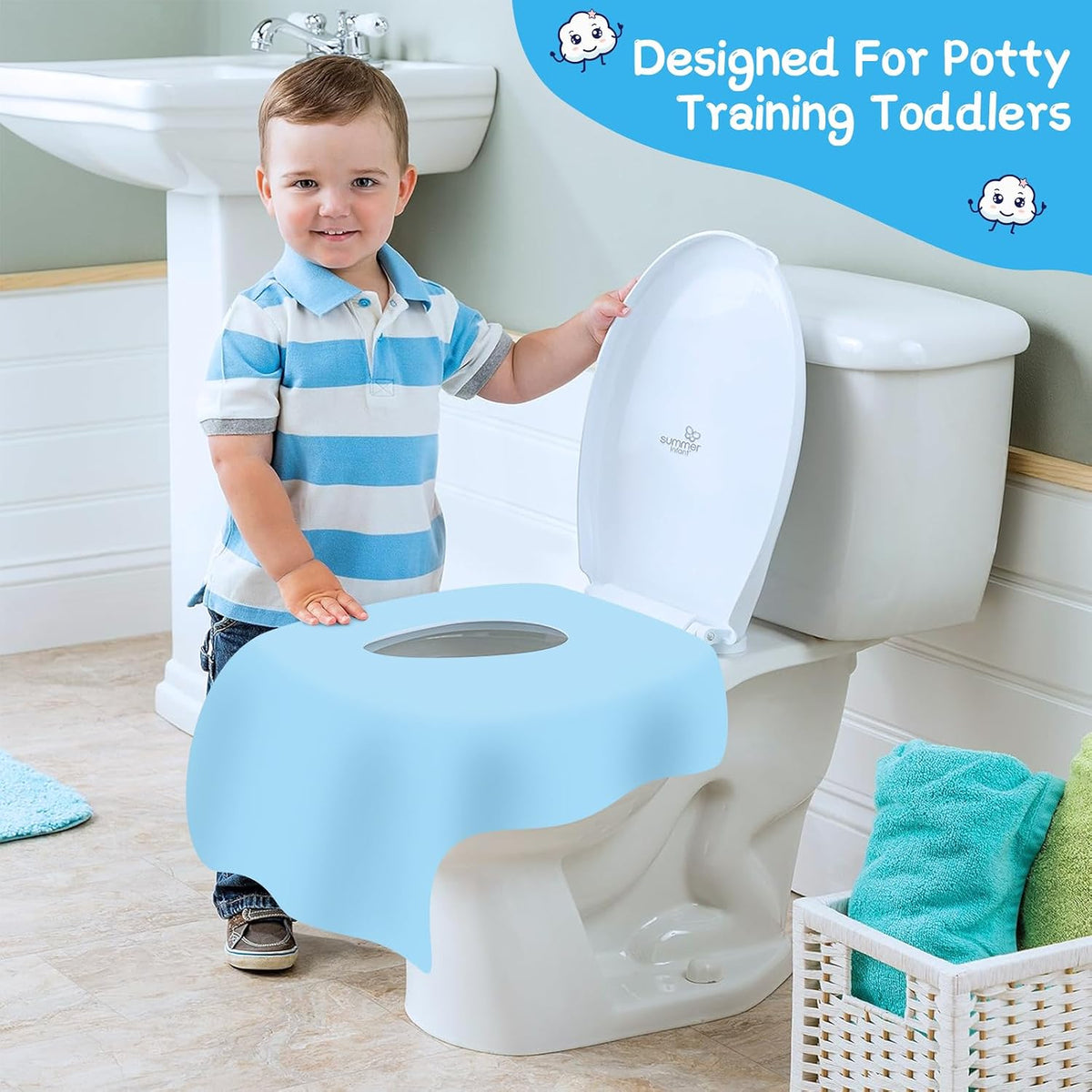 Cottonessence Disposable Toilet Seat Covers (30-Pack) – Waterproof, Individually Wrapped, Portable，Non-Slip Liners for Kids & Adults, Travel & Home Use