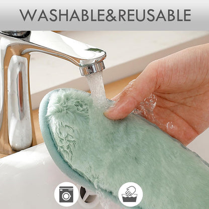 Thick and Warm Toilet Seat Cushion Cover - with Sticky Toilet Seat Cushion - Washable and Reusable Mat for Winter - Double Flap Separation, TPR Back Adhesive, Soft and Protective (Grey)