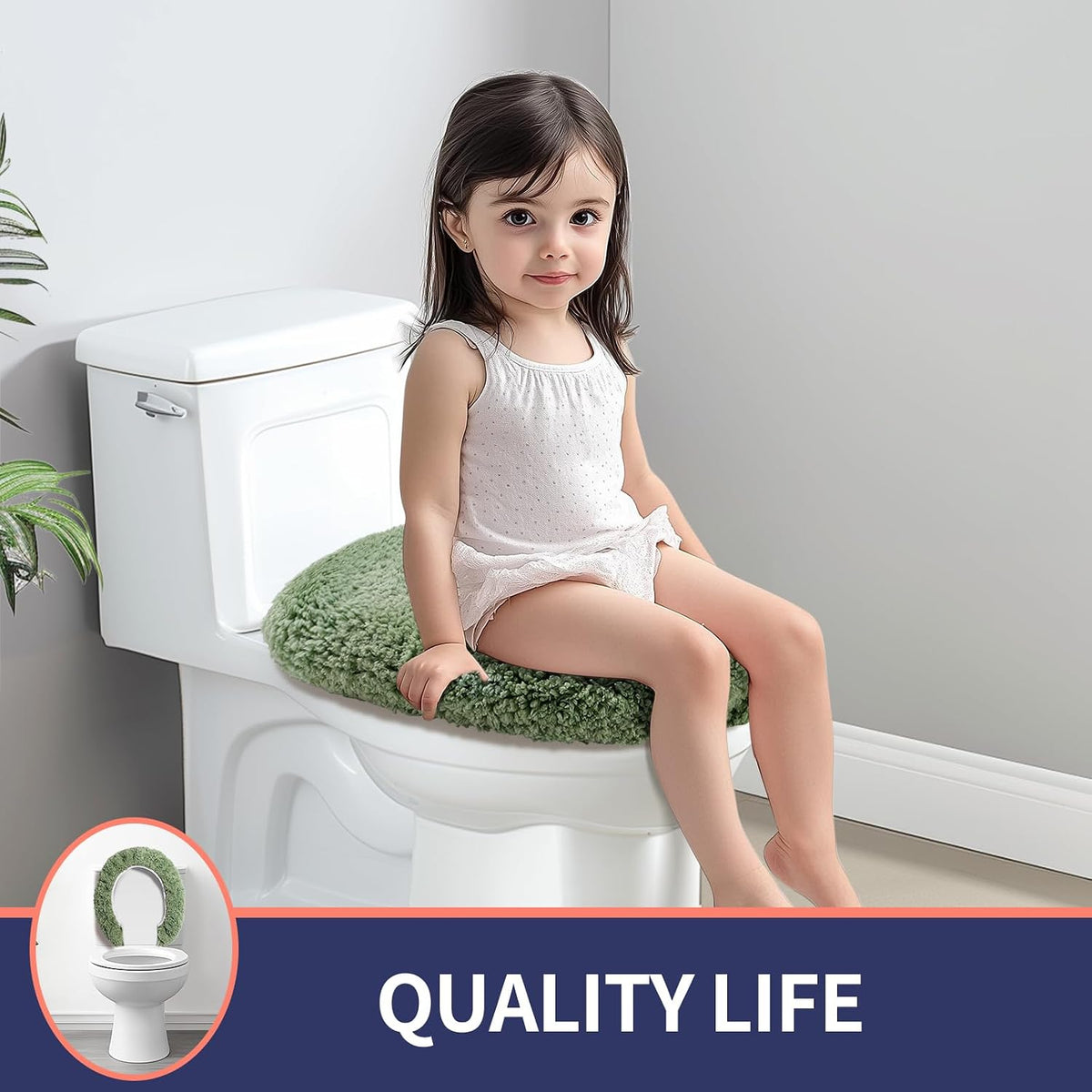 Soft Microfiber Toilet Seat Cover 17.5" x 15" Machine Washable