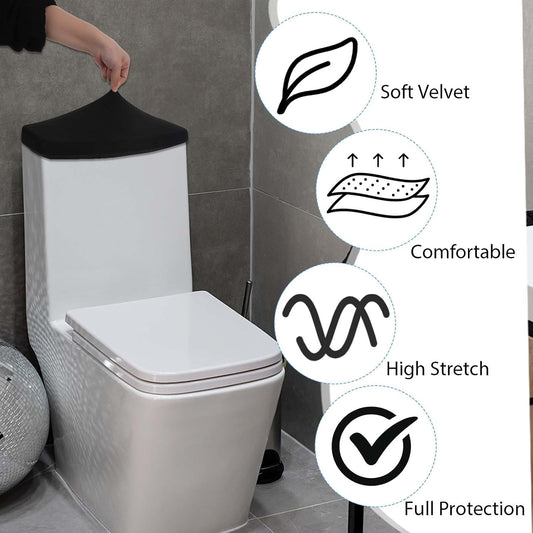 4 Pcs Toilet Tank Cover Lid, Toilet Tank Lid Toilet Top Cover, Comfortable Bathroom Tank Cover Replacement with Elastic Bottom, Washable Soft Toilet Tank Lid Cover Fit Different Sizes(4 Colors)