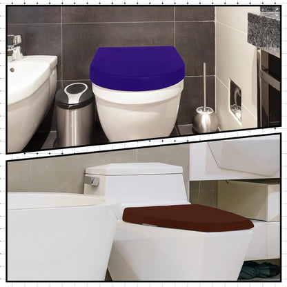 Preboun 4 Pcs Toilet Lid Cover Toilet Seat Cover with Elastic Edges, Standard Toilet Lid Cover Soft Bathroom Covers, Machine Washable Seat Covers Universal for Most Toilet Bowl Lids (Vibrant Colors)