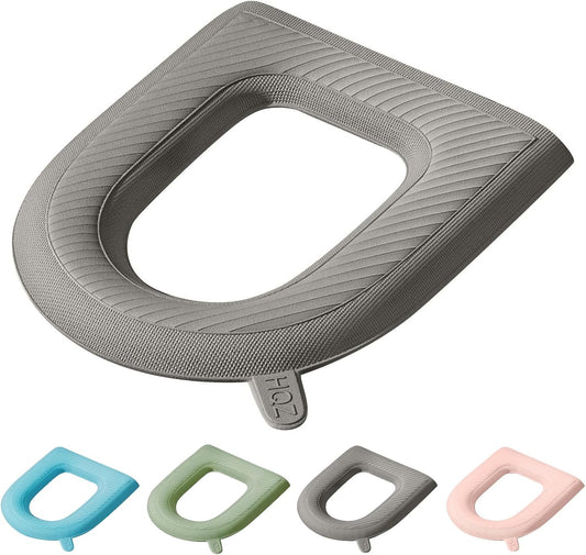 Waterproof Toilet Seat Cover Cushion Pad with Lifting Tab Universal Fit