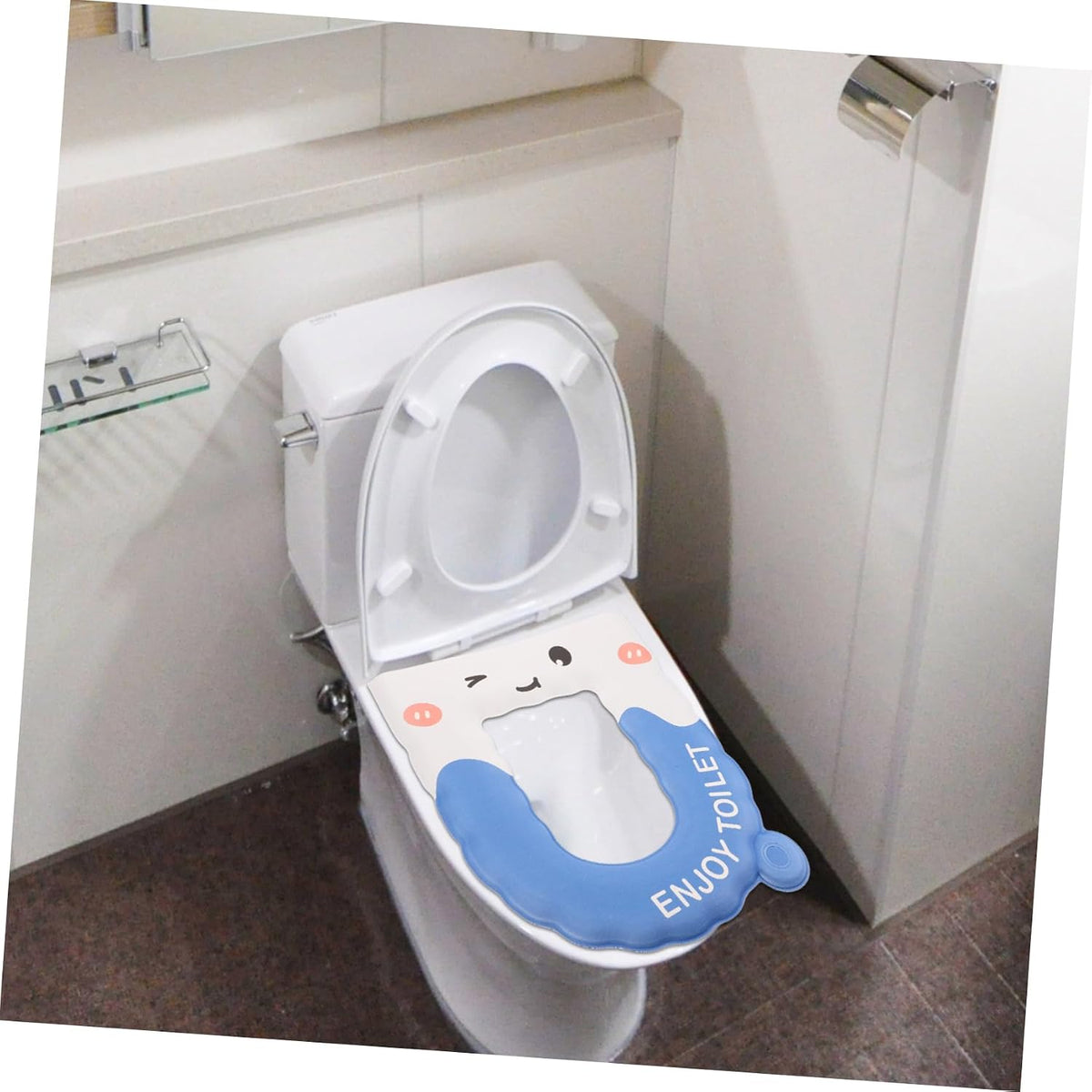 Toyvian Toilet Seat Covers Washable Eva Pad Water-Resistant Mat Multi-use Bathroom Seat Cover Senior-Friendly Thicken