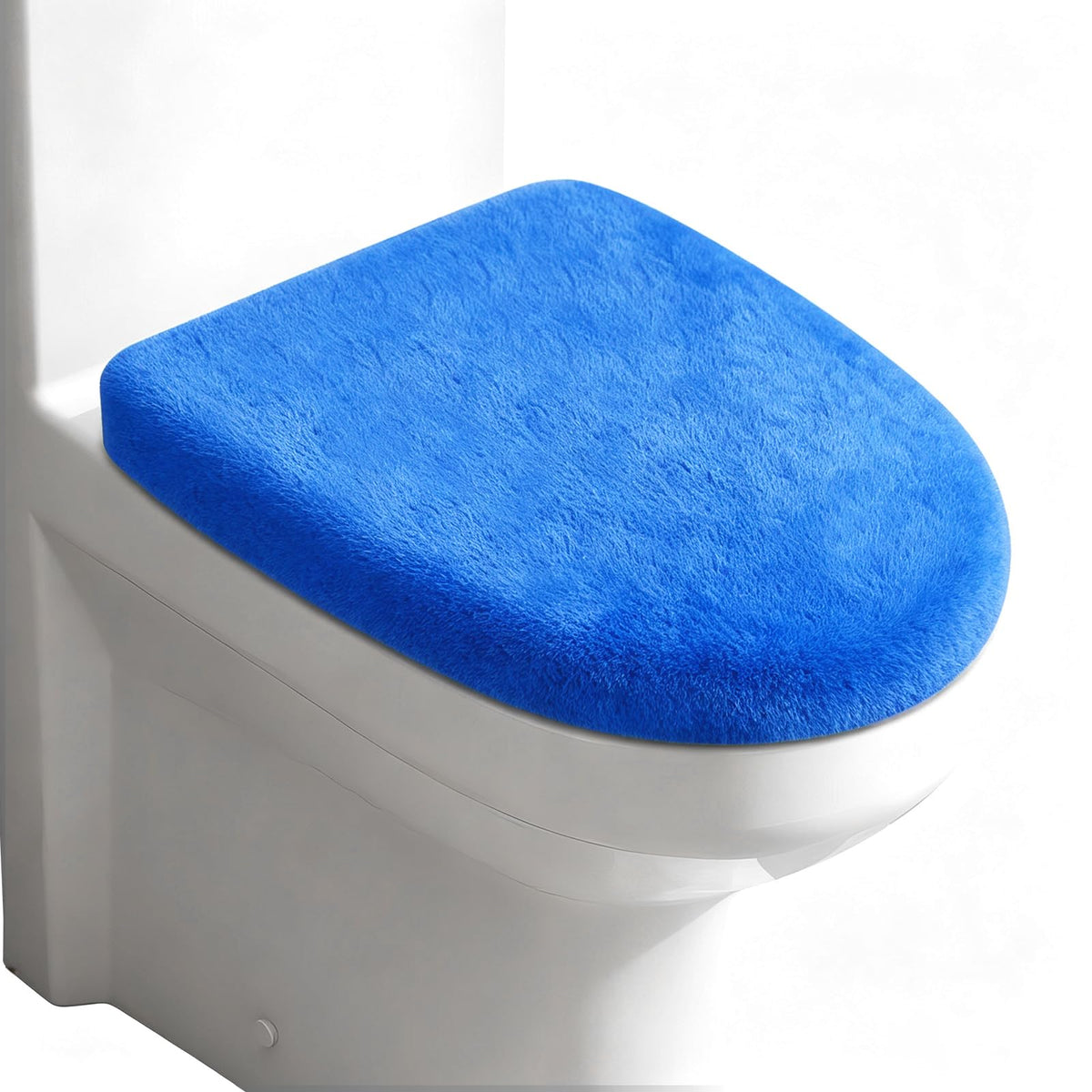 Microfiber Toilet Lid Cover, Soft Velvet Toilet Cover; Absorbent, Machine Washable, Comfortable Adjustable Toilet Seat Cover Fits Most Toilet Lids (Black)