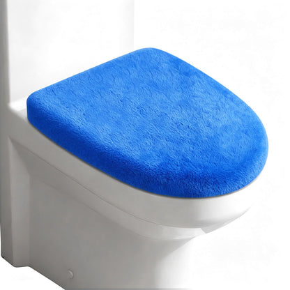 Microfiber Toilet Lid Cover, Soft Velvet Toilet Cover; Absorbent, Machine Washable, Comfortable Adjustable Toilet Seat Cover Fits Most Toilet Lids (Black)