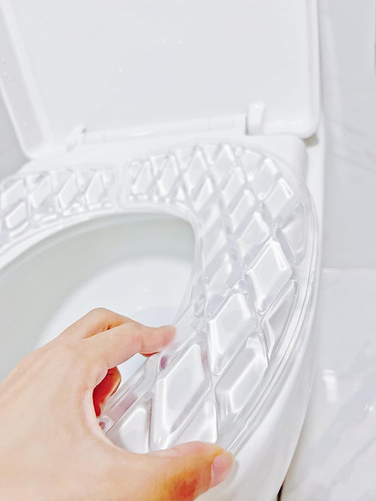 Gel Toilet Seat Cushion Washable Toilet Seat Cover,Padded Riser Cushion for Toilets & Commode Chair Reusable Adhesive Donut Pad U-Shape for Family