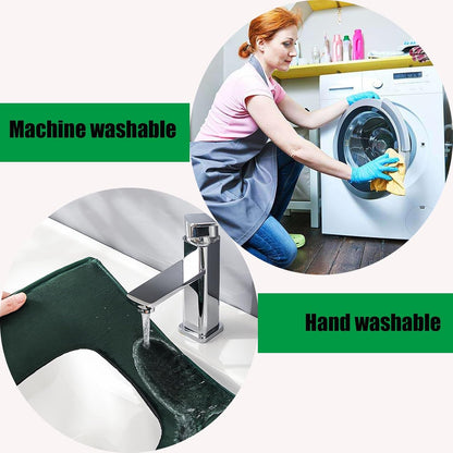 AOKLEY Toilet Seat Cushion, Soft Warm Toilet Cover Pads Washable Velvet Fabric Toilet Seat Covers Pads Reusable, Machine-Washable, Easy-Install (Burgundy)