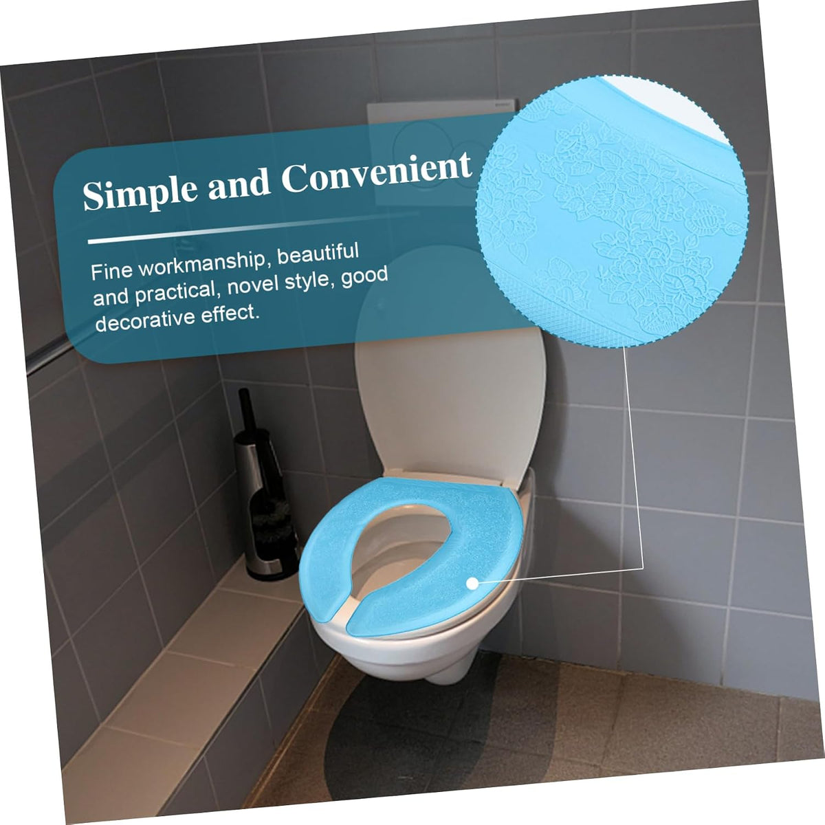 EVA Self-Adhesive Toilet Seat Cushion Thickened Waterproof Breathable Pad for Bathroom Universal Toilet Seat Cover Insulation Easy to Install