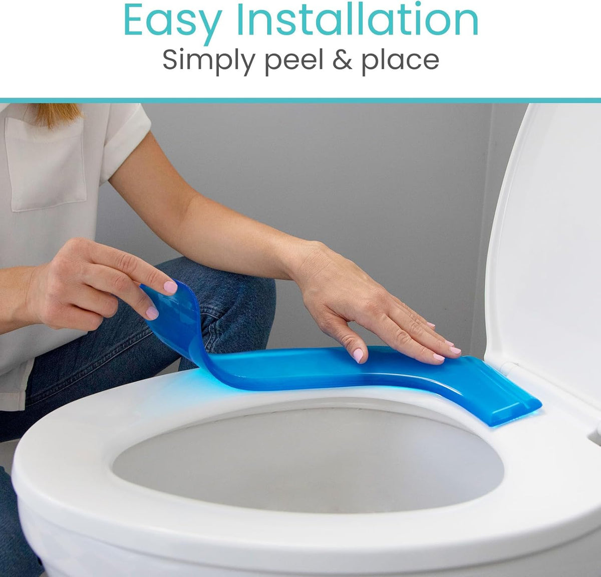 Vive Gel Toilet Seat Cushion Cover - Raised Padded Riser Cushion
