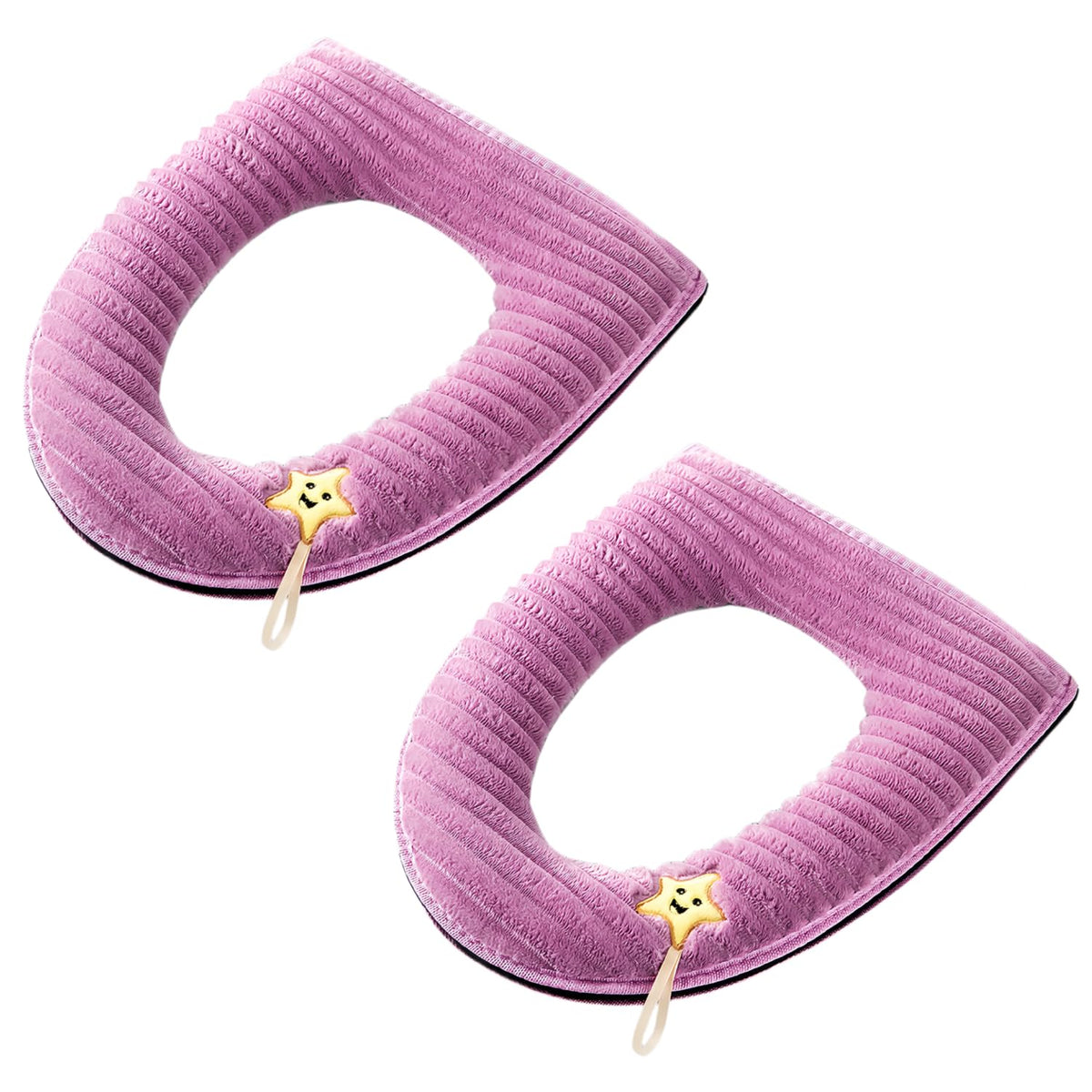 2 Pieces Thicker Bathroom Soft Toilet Seat Cover Pad with Handle Toilet Lid Cover Cushion Soft Thicker Washable Fits All Oval Toilet Seats