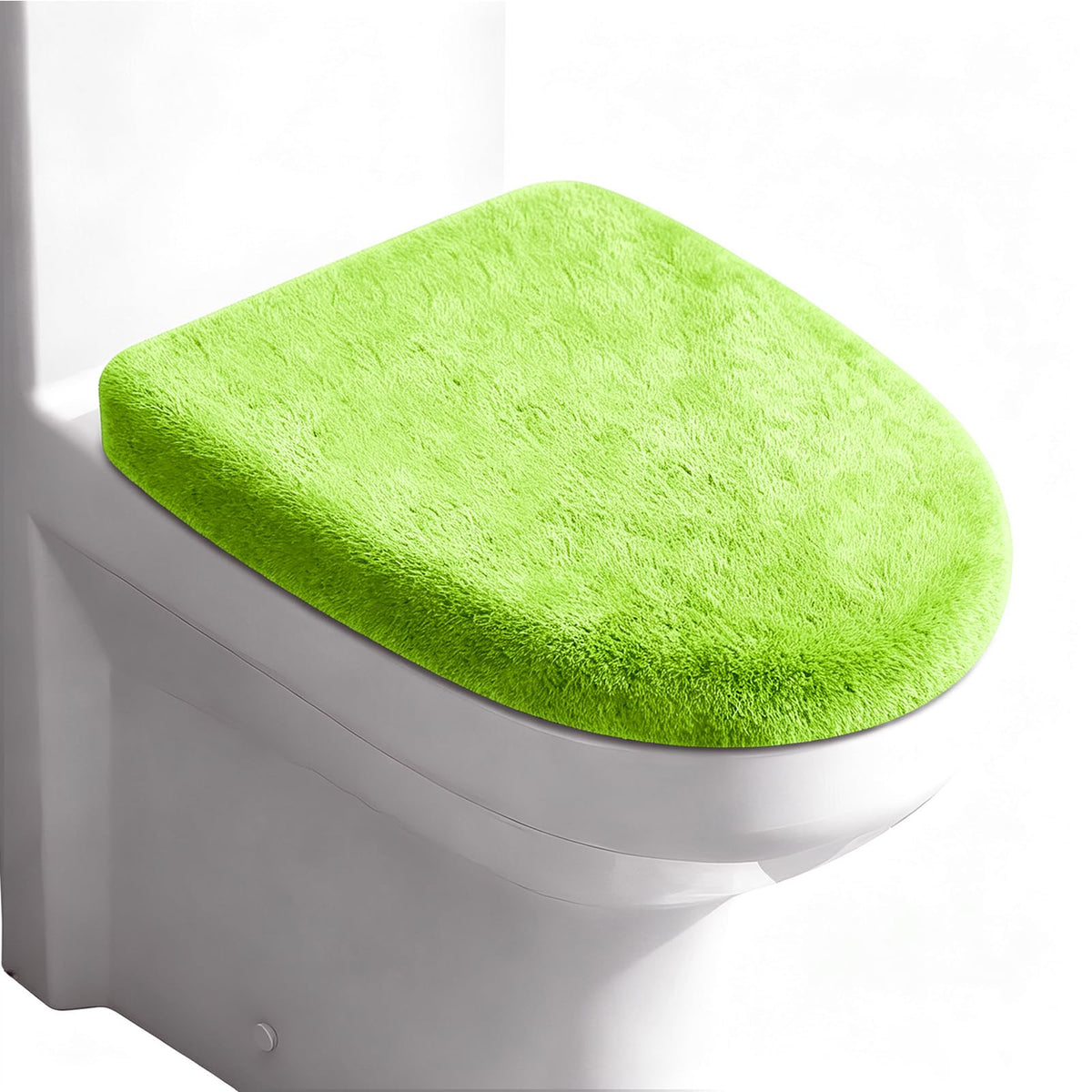 Microfiber Toilet Lid Cover, Soft Velvet Toilet Cover; Absorbent, Machine Washable, Comfortable Adjustable Toilet Seat Cover Fits Most Toilet Lids (Black)