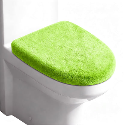 Microfiber Toilet Lid Cover, Soft Velvet Toilet Cover; Absorbent, Machine Washable, Comfortable Adjustable Toilet Seat Cover Fits Most Toilet Lids (Black)
