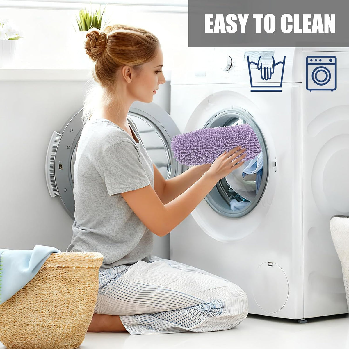 Chenille Elongated Toilet Seat Cover 19.5"x 15" Machine Washable