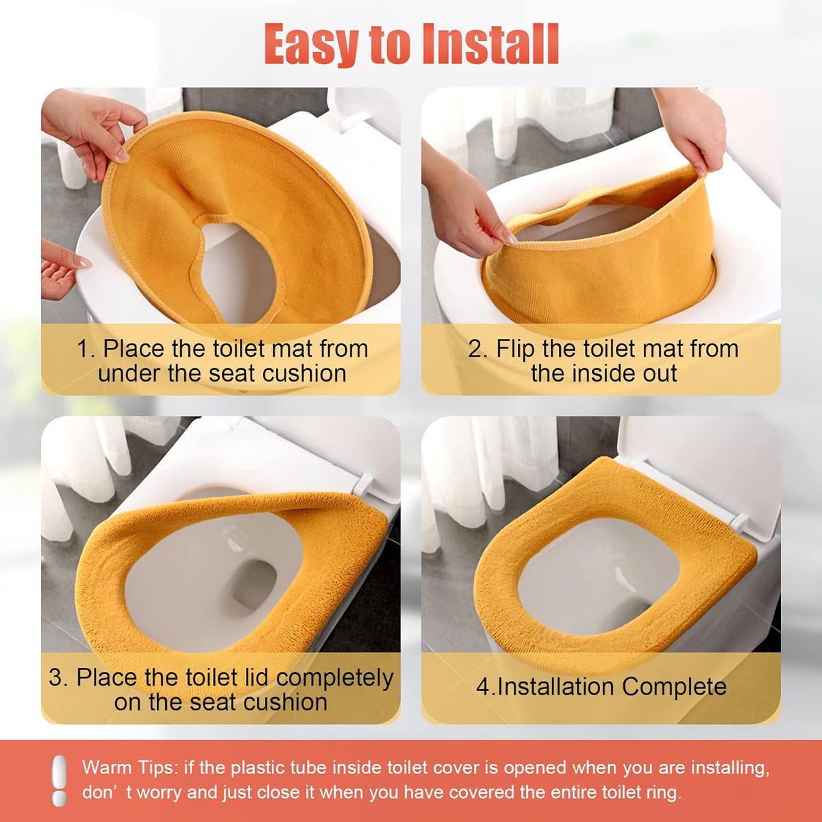 Legigo 5 Pack Toilet Seat Cover, Soft Toilet Seat Warmer Pads for Bathroom