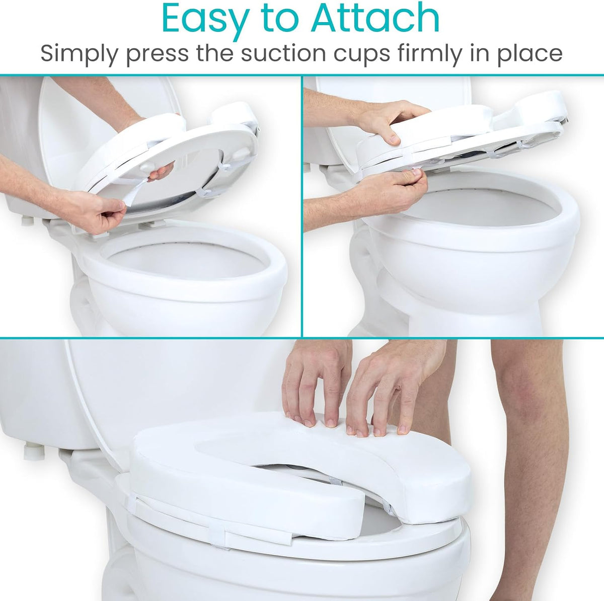 Vive Toilet Seat Cushion (Soft Cushioned Foam) - Easy Clean Soft Padded