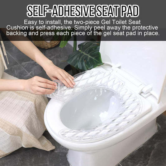 Gel Toilet Seat Cushion Elongated Padded Pad Cover Raised Padded Riser for Seniors Toilets Commode Chair Pain Relief Comfort for Elderly Handicapped