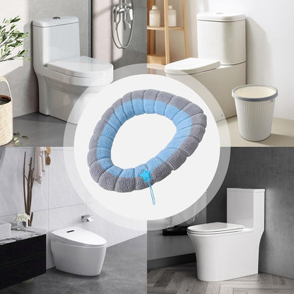 Warm Toilet Seat Cover - Washable Cloth, Soft Bathroom Comfort Cushion Pad