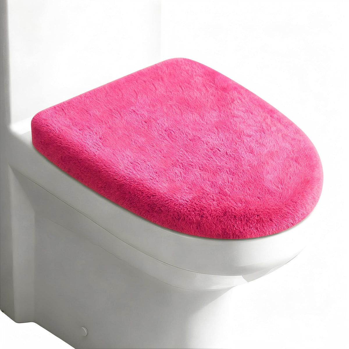 Microfiber Toilet Lid Cover, Soft Velvet Toilet Cover; Absorbent, Machine Washable, Comfortable Adjustable Toilet Seat Cover Fits Most Toilet Lids (Black)