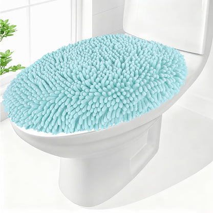 Chenille Elongated Toilet Seat Cover 19.5"x 15" Machine Washable