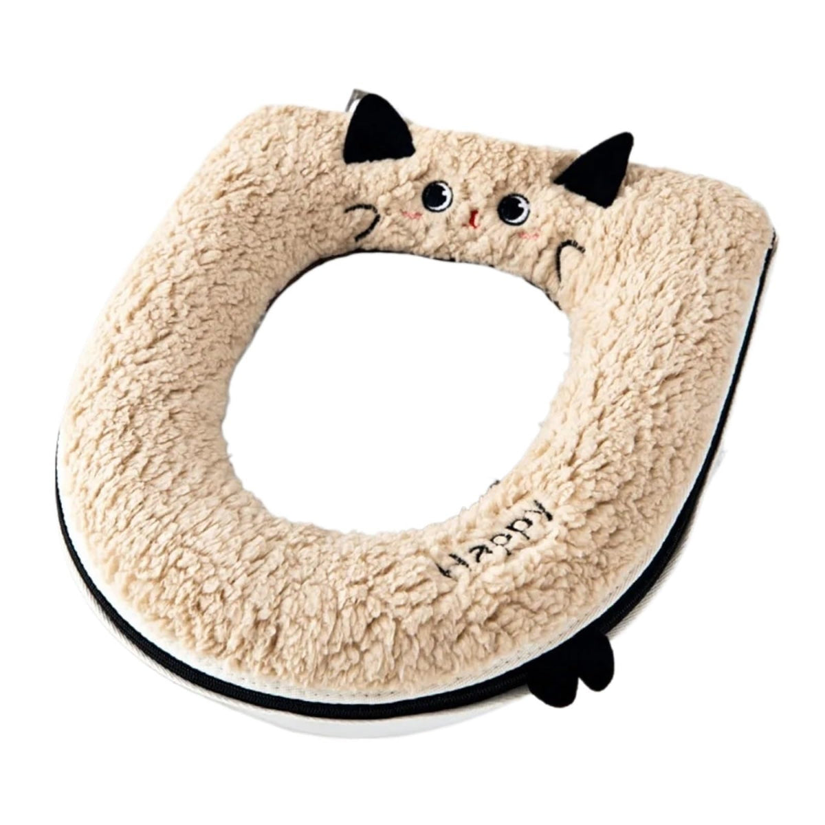 Toilet Seat 2pcs Cartoon Cat-Shaped Toilet Seat Cover Soft Waterproof Bathroom Accessory Thickened for Warmth(Blue flower)