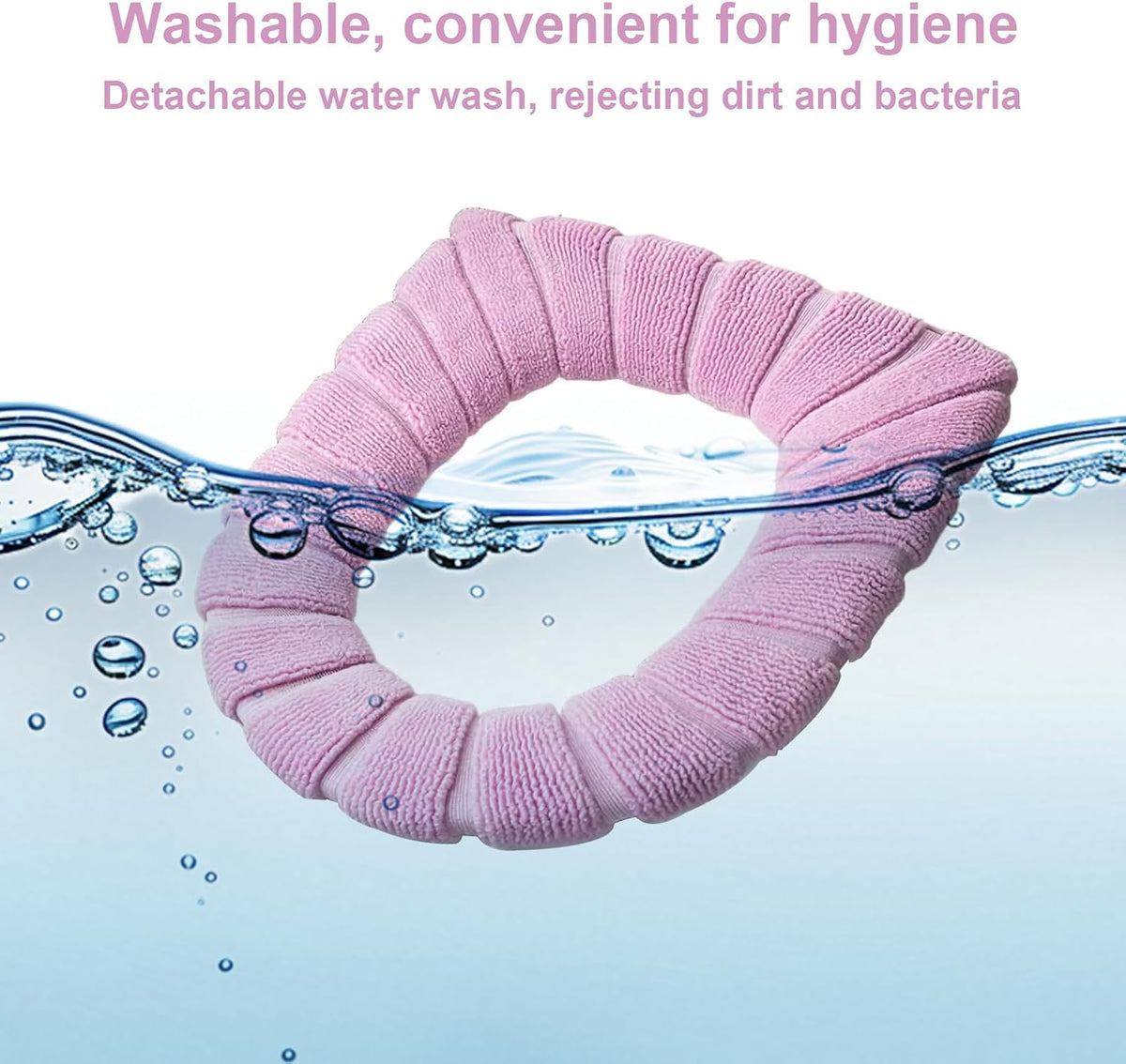 Toilet Covers,5 Pack Bathroom Soft Thicker Warmer Stretchable Washable Cloth Toilet Seat Cover Pads (pink)