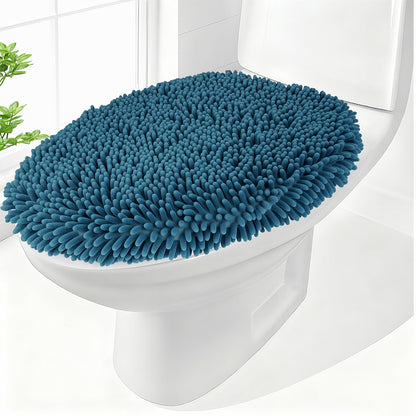 Chenille Elongated Toilet Seat Cover 19.5"x 15" Machine Washable