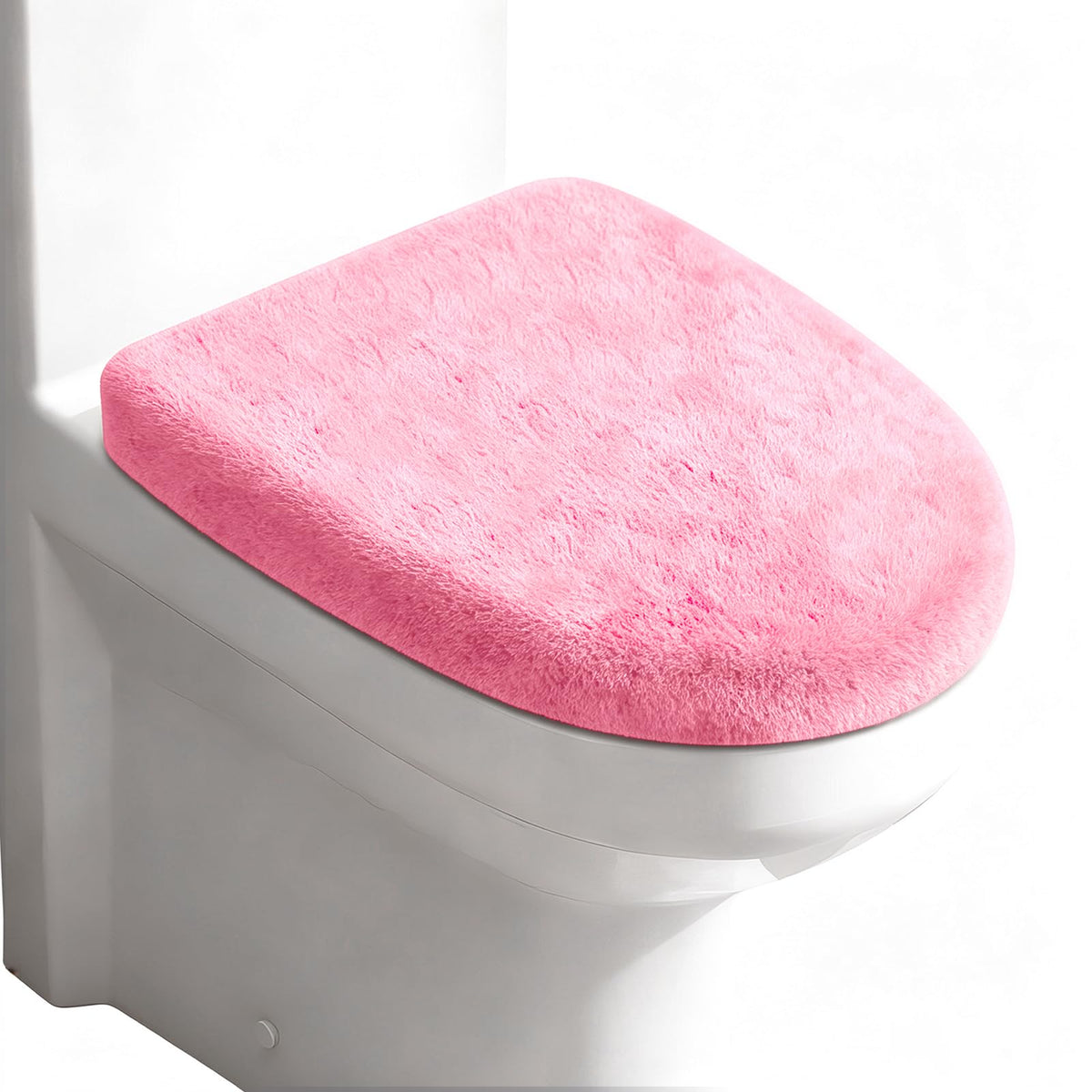 Microfiber Toilet Lid Cover, Soft Velvet Toilet Cover; Absorbent, Machine Washable, Comfortable Adjustable Toilet Seat Cover Fits Most Toilet Lids (Black)