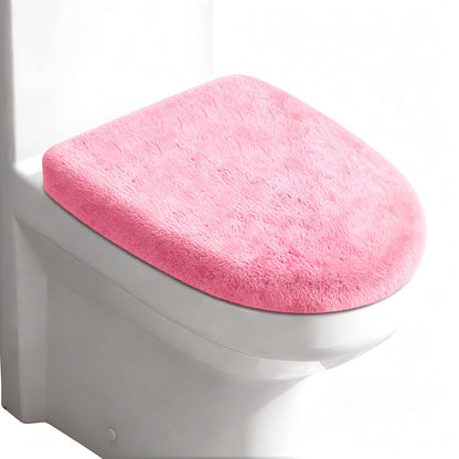 Microfiber Toilet Lid Cover, Soft Velvet Toilet Cover; Absorbent, Machine Washable, Comfortable Adjustable Toilet Seat Cover Fits Most Toilet Lids (Black)