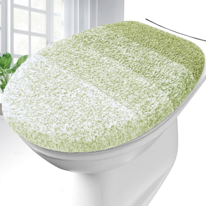 OLANLY Soft Microfiber Bathroom Toilet Lid Cover, 17.5x15, Gray